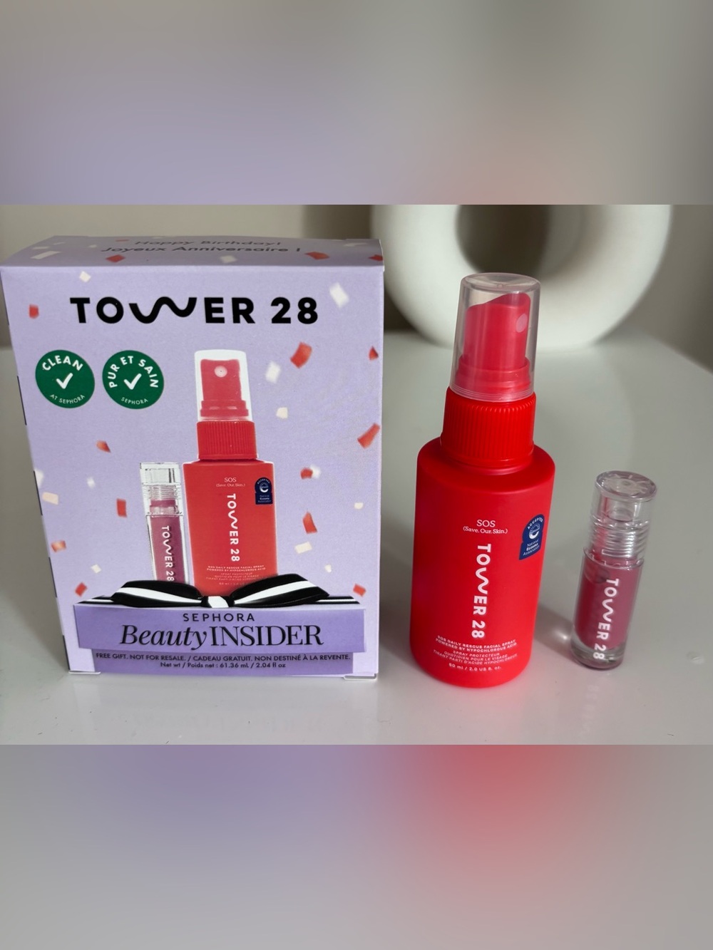 Tower 28 Beauty Everyday Must Duo Gift Set- facial mist and lip jelly